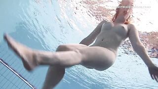 Lenka enjoys nude erotic sexy swimming