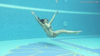 Hungarian naked Sazan Cheharda swimming teasing