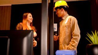 Internet service worker Thiago Lopez hooks up wifi to busty milf Daniela Gomez