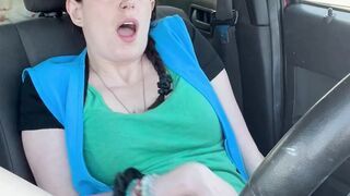Cute brunette masturbates on lunch break