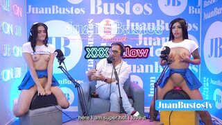 Hot latina stepsisters riding the FUCK MACHINE together on JuanBustosPodcast