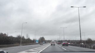 SUPER HANDJOB ON BUSY UK HIGHWAY !!! SHE HELP ME OUT BIG CUM !