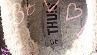 See the inside of my house slippers.