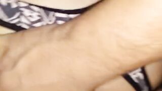 Quick fuck with clothes in her house.