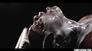 Extreme Interracial Cumflation - Sexy Black Girl Zaawaadi Filled With Loads Of CUM Inside Her Pussy