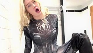 Blonde Cosplay Amateur Joi And Cei In Suit ( Gentle Femdom ) With Spider Man