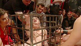 Public Party With Caged Hot Slaves