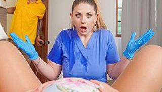 Puffy Pregnant Pussy &amp; The Hot Midwife Video With Scott Nails, Riley Reign, Kazumi - Brazzers